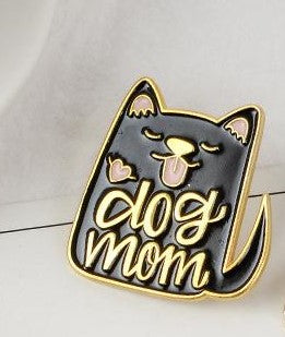Dog Mom pin black