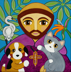 Folk Art Paining of St Francis of Assisi