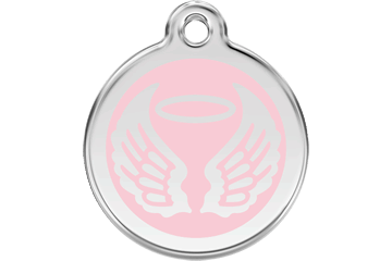 Pink Angel Wings and Halo Stainless Steel Pet ID Tags