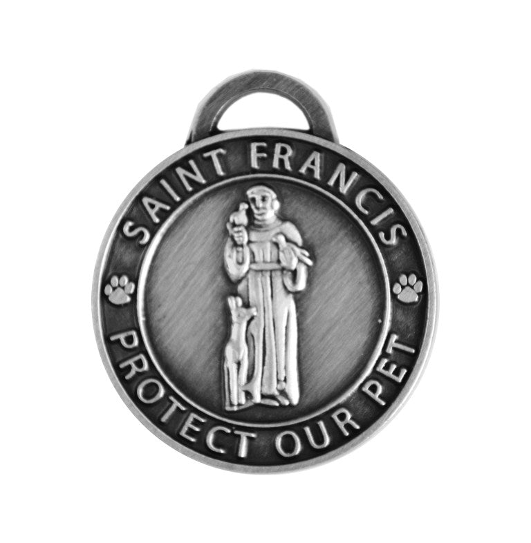 Antique Silver St Francis Pet Charm - Large