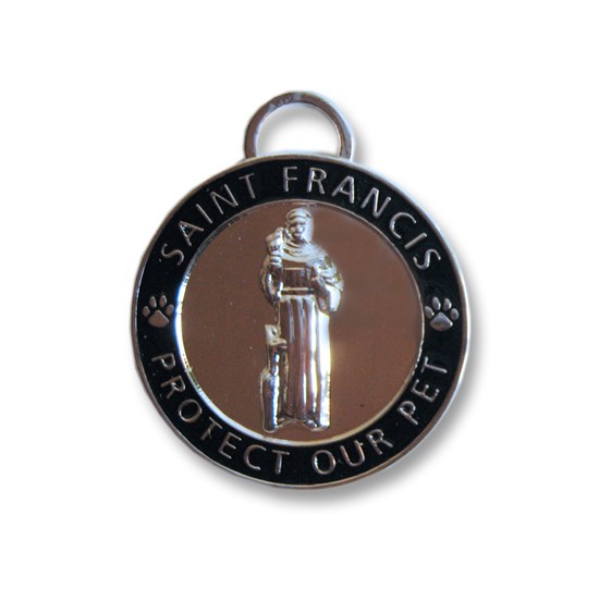St Francis Pet Medal Black