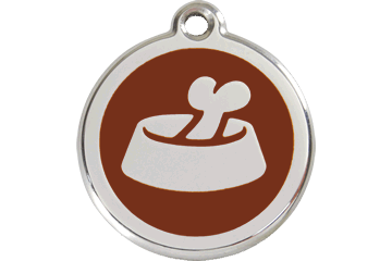 Bone in Dog Bowl Pet ID Tags- in 10 Colors