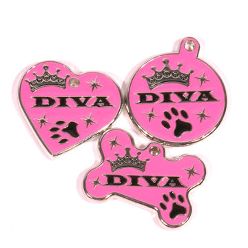Pink Diva Pet ID Tag