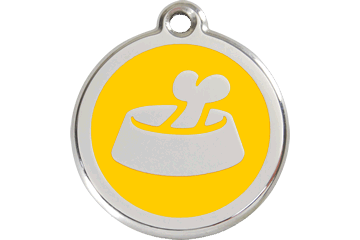 Bone in Dog Bowl Pet ID Tags- in 10 Colors